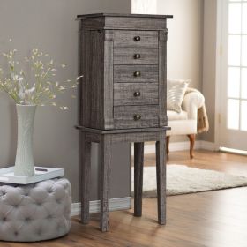 1PC Standing Jewelry Cabinet with 5 Drawers and Top Flip Mirror