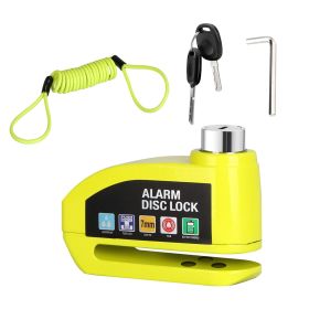 Motorcycle Disc Lock Alarm Anti-theft Brake Disc Lock Wheel Alarm Security Lock with 110dB Alarm 2 Keys 3.94FT Reminder Cable for Motorbike Bike