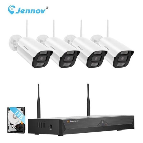 Jennov 5MP Wireless Security Camera System Outdoor IP66 IR WIFI Camera 1TB NVR Jennov 5MP Wireless Security Camera System Outdoor IP66 IR WIFI Camera 1TB NVR