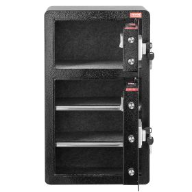 VEVOR Double Door 4.5 cu.ft Safe Box with Key Lock Password Fireproof Bag Black,organize cash, passports, jewelry, gold, watches and documents
