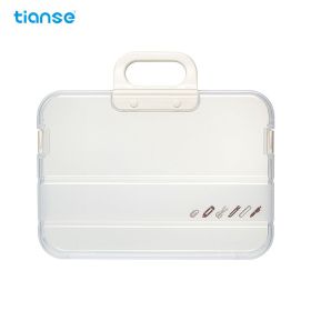 1pc TIANSE Portable A4 Storage Box, Lock Catch, Waterproof Transparent Document Box Perfect For Office Home School Document Book Stationery Stora (Color: Transparent White)