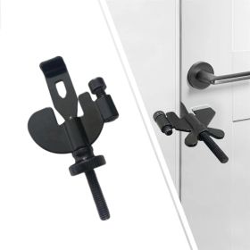 Anti-theft Door Stopper Portable Hotel Door Lock for Safety Home Latch (Color: Black, Type: Door Lock)