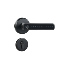 Tuya Fingerprint Door Lock with Lock Smart Fingerprint Door Handle with App Control and Key Biometric Door Lock, Fingerprint Door Lock for Bedroo (Color: Black)